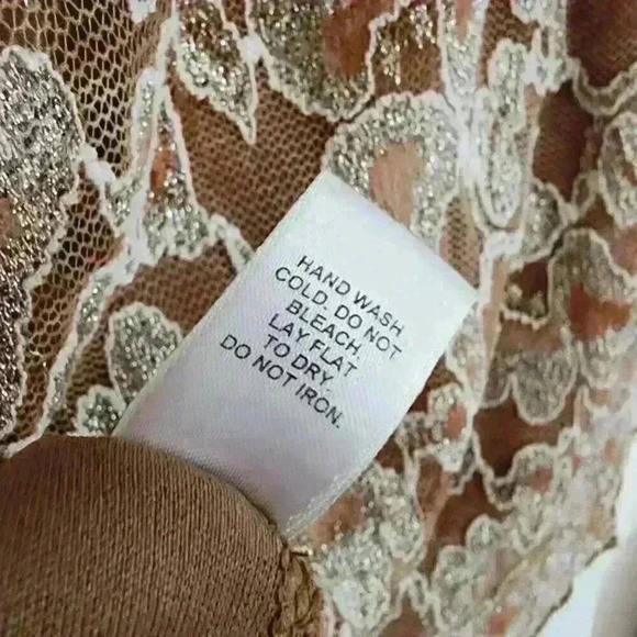 Cato Lace Bronze Colored Long Sleeve Blouse Size XL Casual Formal Office Wear - Picture 8 of 8